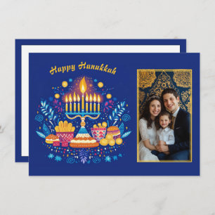 Tarjeta Festiva Festival Hanukkah de Luces Foto Charm ✡️,