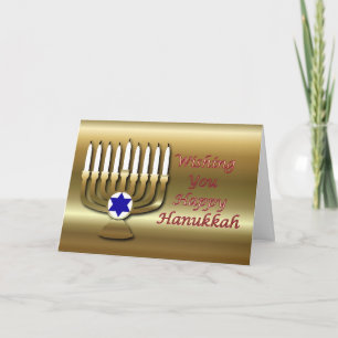 Tarjeta Festiva Festival Hanukkah de velas de luz animan a judío
