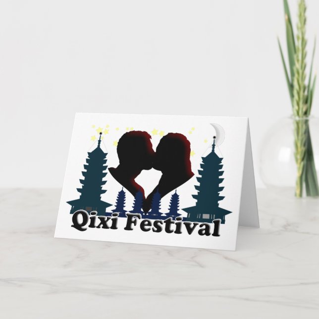 Tarjeta Festiva Festival Qixi - El día de San Valentín chino (Anverso)