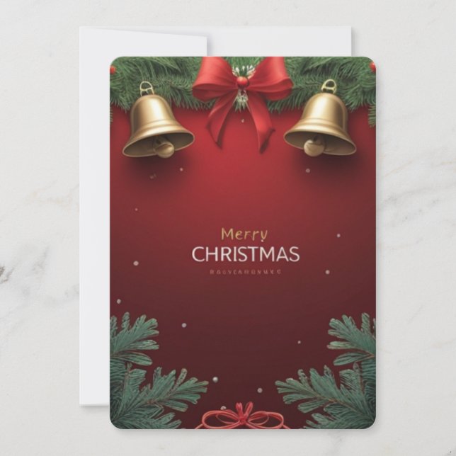 Tarjeta Festiva Festive Christmas Bells and Ornaments design  (Anverso)