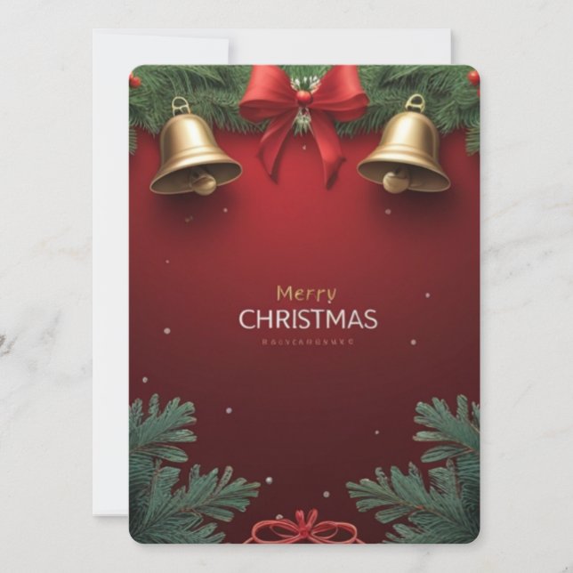Tarjeta Festiva Festive Christmas Bells and Ornaments design  (Anverso)