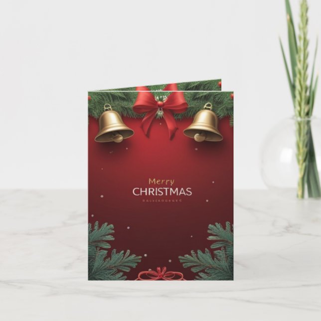 Tarjeta Festiva Festive Christmas Bells and Ornaments design  (Anverso)