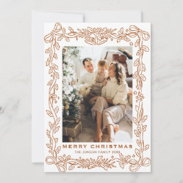 Tarjeta Festiva Festive Christmas Boho Beige Bow Ribbon 5 Photo