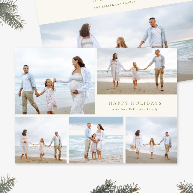 Tarjeta Festiva Festive Christmas Elegant Colorful Five Photo (Subido por el creador)