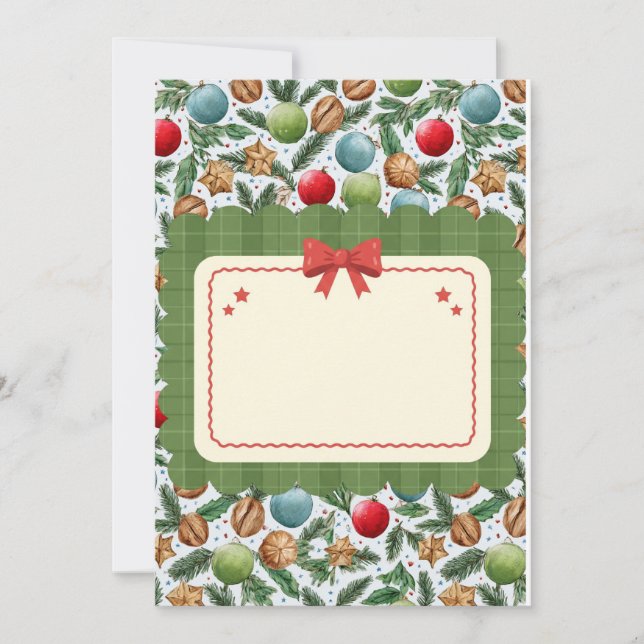 Tarjeta Festiva Festive Christmas Flat Card (Anverso)