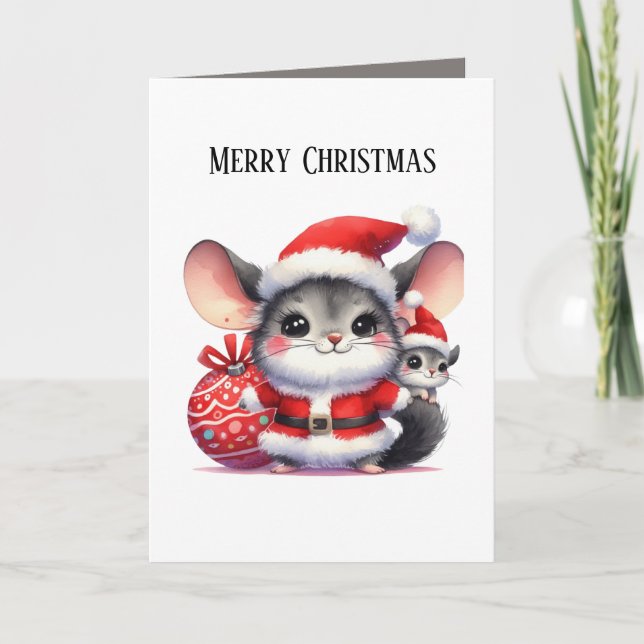 Tarjeta Festiva Festive Christmas mice add message  (Anverso)