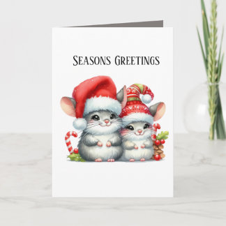 Tarjeta Festiva Festive Christmas Mice Seasons Greetings