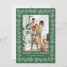 Tarjeta Festiva Festive Christmas Sage Green Bow Ribbon 3 Photo