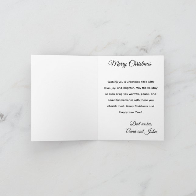 Tarjeta Festiva Festive Christmas Tree Holiday Greeting Card (Interior)