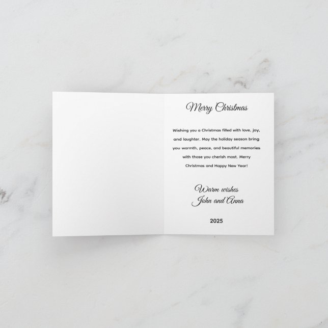 Tarjeta Festiva Festive Christmas Tree Holiday Greeting Card (Interior)