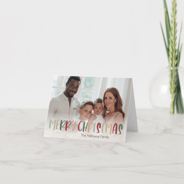 Tarjeta Festiva Festive Colorful Christmas Folded Full Photo (Anverso)