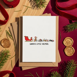 Tarjeta Festiva Festive Dog Sleigh Christmas Card For Dog Lovers