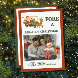 Tarjeta Festiva * Festive Golf Theme Two Photo Christmas