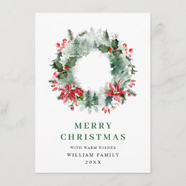 Tarjeta Festiva Festive Holly Berry Wreath Navidades saludo