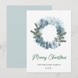 Tarjeta Festiva Festive Holly Berry Wreath Navidades saludo