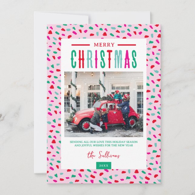 Tarjeta Festiva Festive Merry Christmas 4 Photo (Anverso)