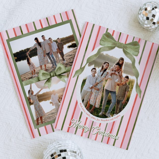 Tarjeta Festiva Festive Merry Christmas Family Photo Holiday Card (Subido por el creador)