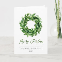 Tarjeta Festiva Festive Pine Branch Wreath Christmas Corporate