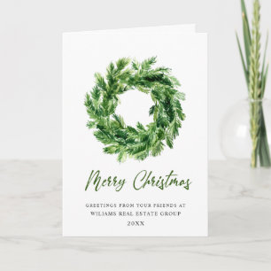 Tarjeta Festiva Festive Pine Branch Wreath Christmas Corporate