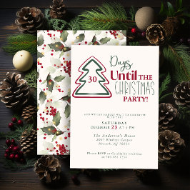 Tarjeta Festiva Festive Red Green Gold Christmas Party Invitation