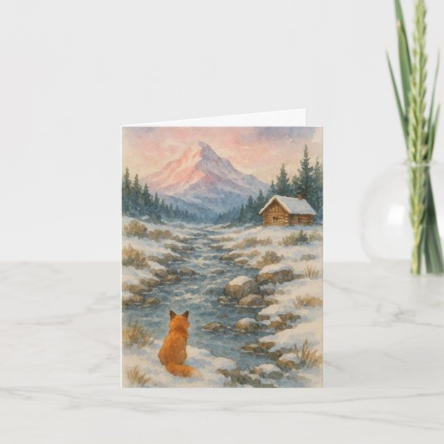 Tarjeta Festiva Festive scene Xmas card  (Anverso)