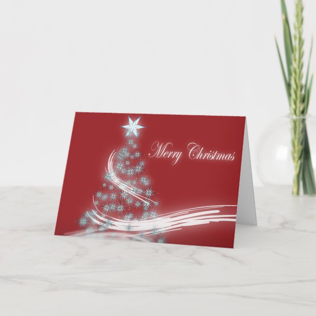 Tarjeta Festiva Festive Star Chic Christmas Evergreen (Anverso)