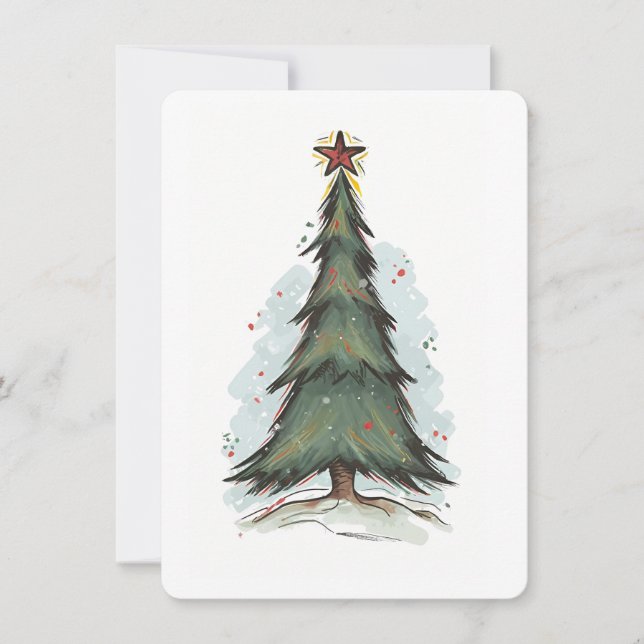 Tarjeta Festiva Festive Tree Christmas Card (Anverso)