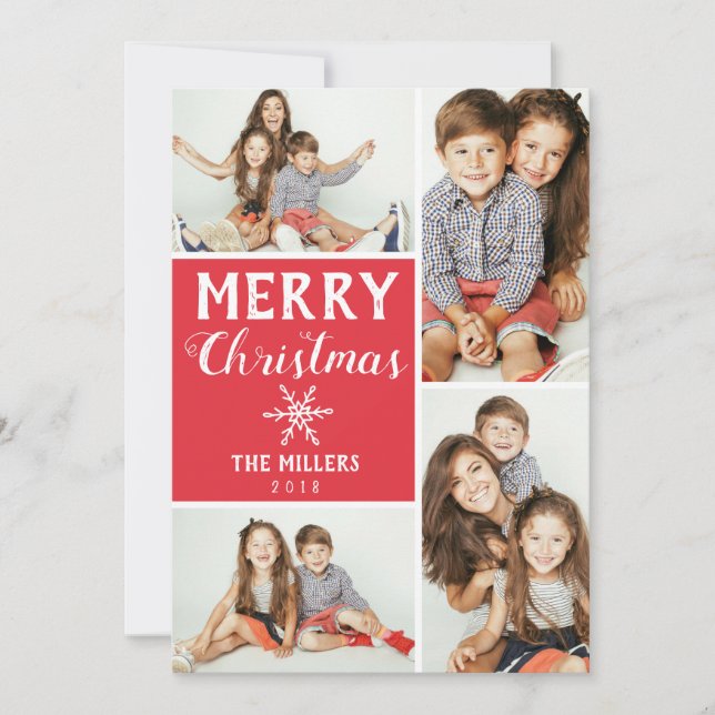 Tarjeta Festiva Festividad 4- Collage de fotos (Anverso)