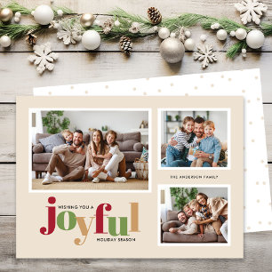 Tarjeta Festiva Festividad alegre 3 Navidades de fotografía