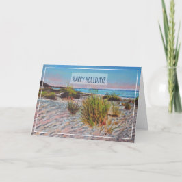 Tarjeta Festiva Festividad artística costera en la playa con atard