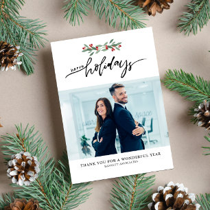 Tarjeta Festiva Festividad Berries Corporate Business Holiday Phot