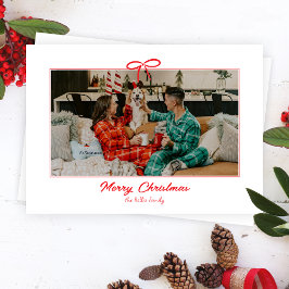 Tarjeta Festiva Festividad blanca Navidades de la vaca roja foto f