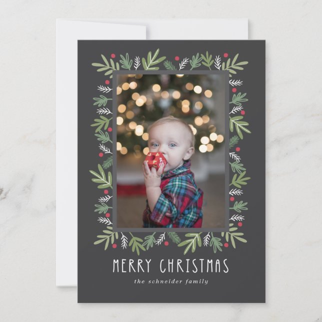Tarjeta Festiva Festividad Botánica Ferry Christmas Photo Card (Anverso)