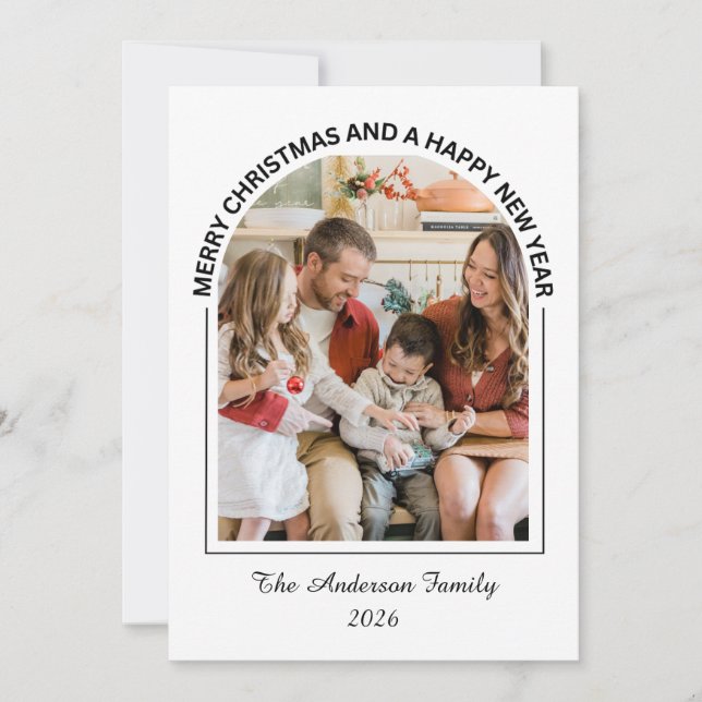 Tarjeta Festiva Festividad Casual Merry Christmas Photo Card (Anverso)