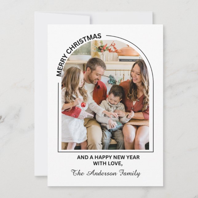 Tarjeta Festiva Festividad Casual Merry Christmas Photo Card (Anverso)