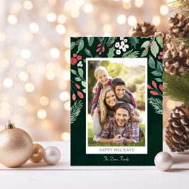 Tarjeta Festiva Festividad de acuarela Foliage Felices Fiestas