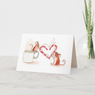 Tarjeta Festiva Festividad de Candy Cane Mice