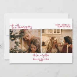 Tarjeta Festiva Festividad de dos Collages de fotos Navidades simp