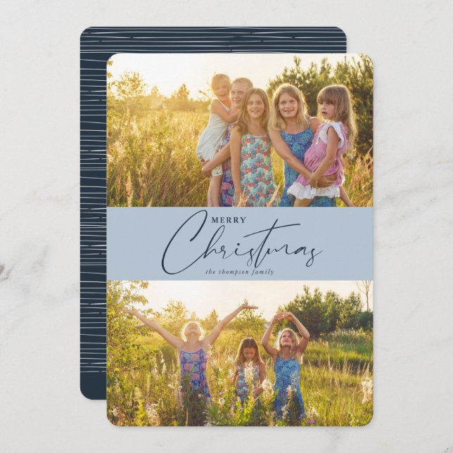 Tarjeta Festiva Festividad de escritura navideña moderna simple (Anverso / Reverso)