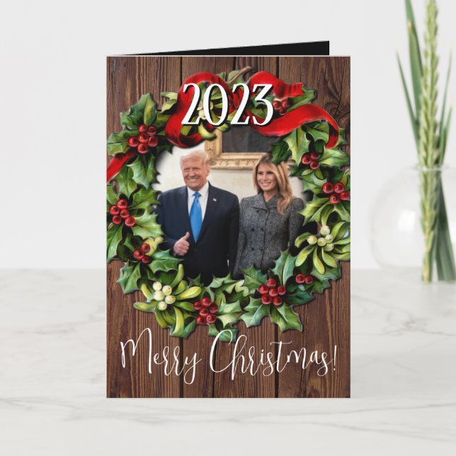 Tarjeta Festiva Festividad de festividad de Trump Navidades 2023 (Anverso)
