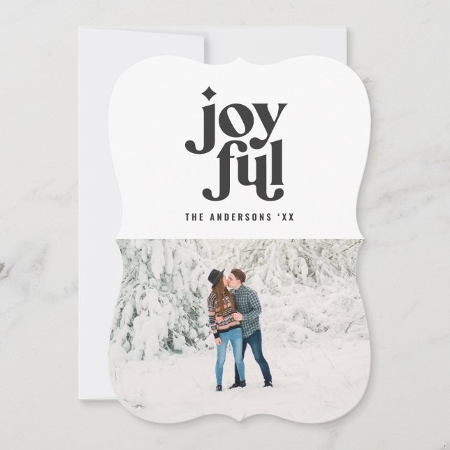 Tarjeta Festiva Festividad de fotos alegre, abstracta, roja y verd (Anverso)