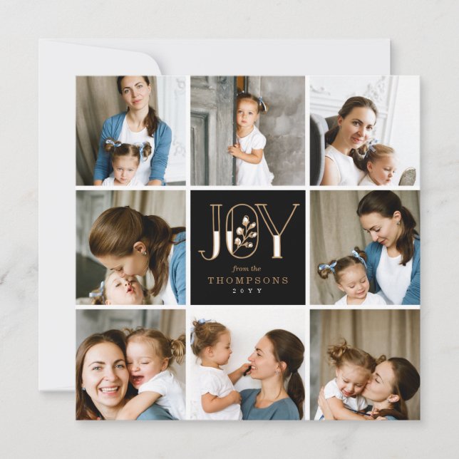 Tarjeta Festiva Festividad de fotos de alegres mosaicos 8 (Anverso)