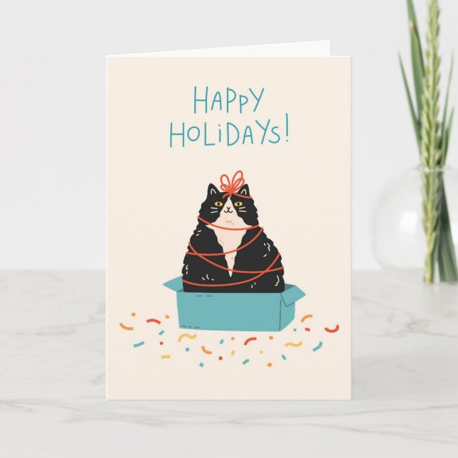 Tarjeta Festiva Festividad de gato (Anverso)