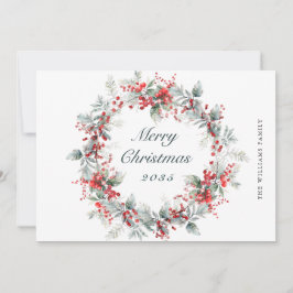 Tarjeta Festiva Festividad de Holly Berry Navidades Wreath