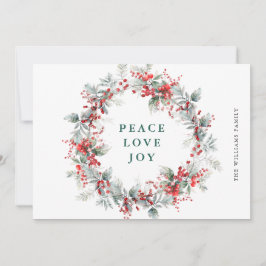 Tarjeta Festiva Festividad de Holly Berry Navidades Wreath