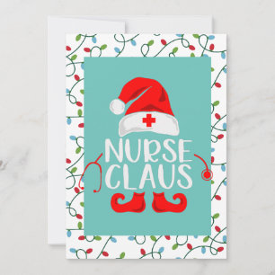Tarjeta Festiva Festividad de la enfermera Santa Claus Navidades