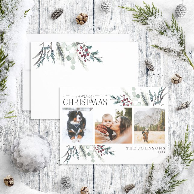 Tarjeta Festiva Festividad de la foto botánica de invierno negro d (Subido por el creador)