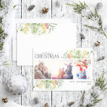 Tarjeta Festiva Festividad de la foto botánica del invierno de Fel<br><div class="desc">Buscando una tarjeta de vacaciones única que realmente destacará? Mira nuestra tarjeta navideña navideña de invierno verde de verano, foto tarjeta de vacaciones botánicas! Esta hermosa tarjeta contiene tres de tus fotos favoritas, rodeadas de festivos motivos rojos y verdes de invierno. La caligrafía moderna completa el aspecto, por lo que...</div>