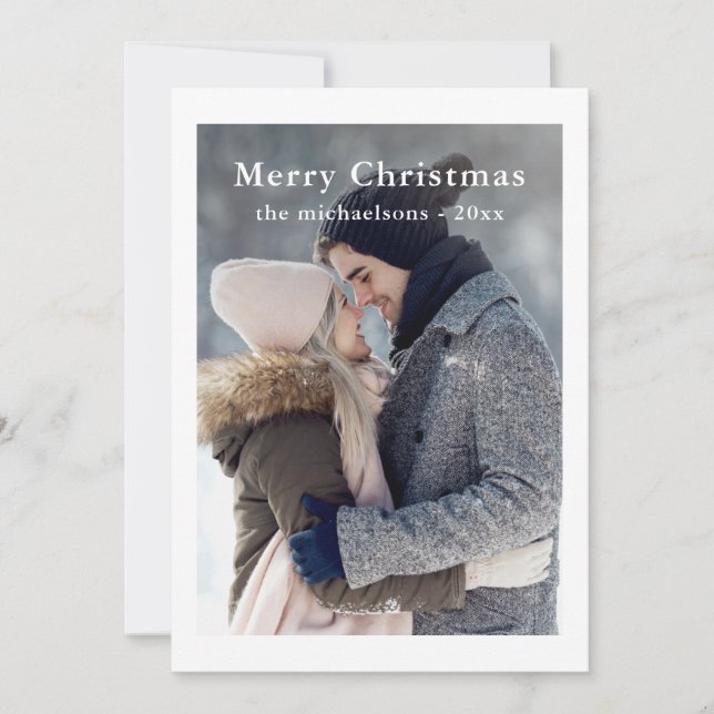 Tarjeta Festiva Festividad de la foto navideña de un plato verde r