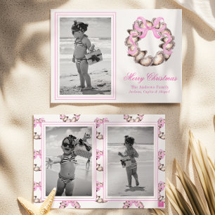 Tarjeta Festiva Festividad de la guirnalda de ostión costero de ad